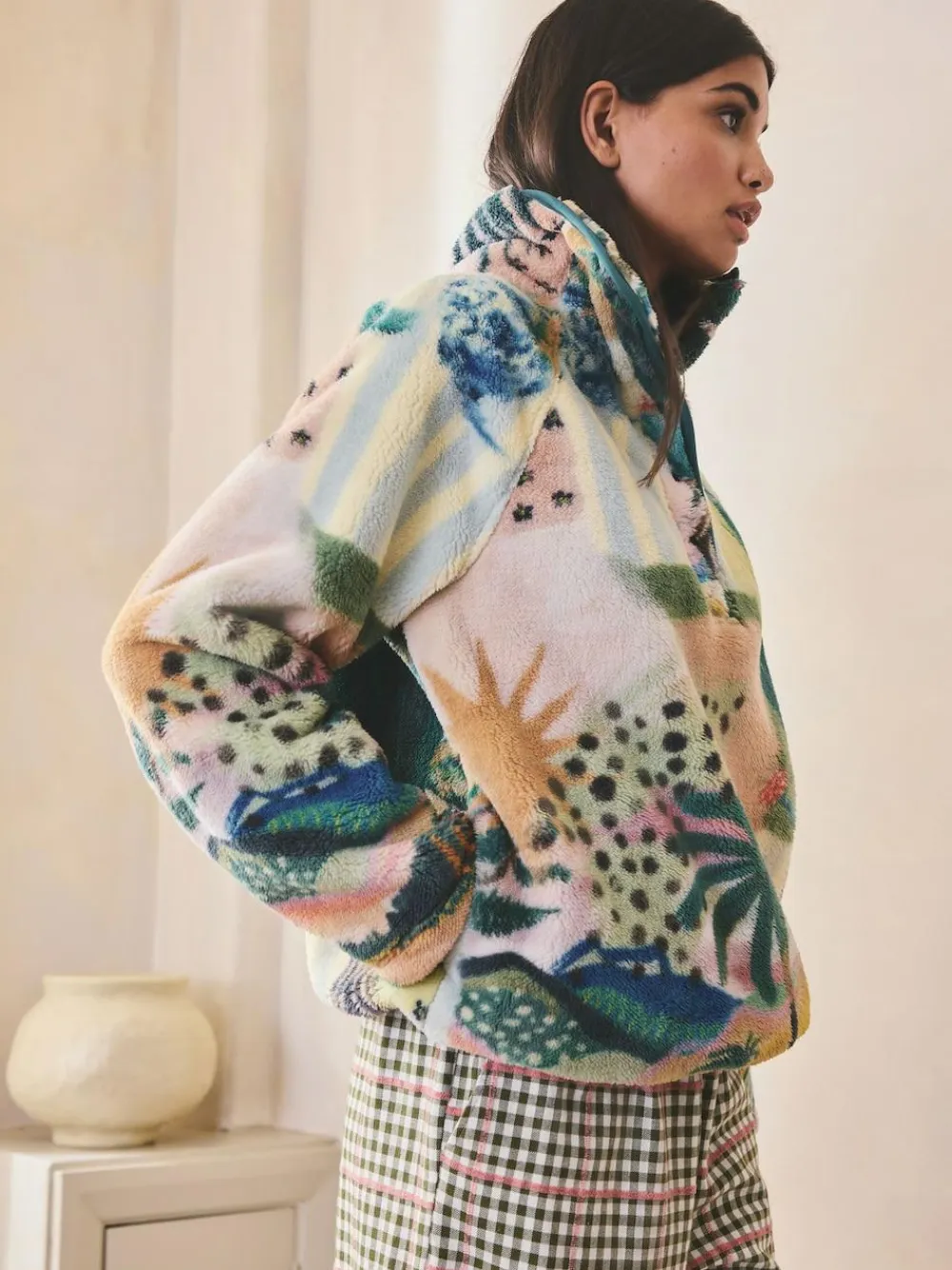 Next Printed Borg Fleece Top^Women Loungewear|Hoodies & Sweatshirts