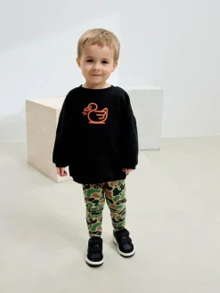Best Next Sweatshirt And Leggings Set (3mths-7yrs) Orange/Black Duck