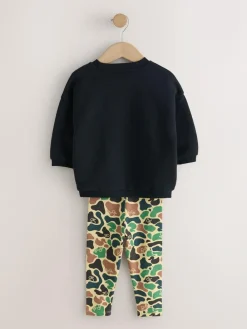 Best Next Sweatshirt And Leggings Set (3mths-7yrs) Orange/Black Duck