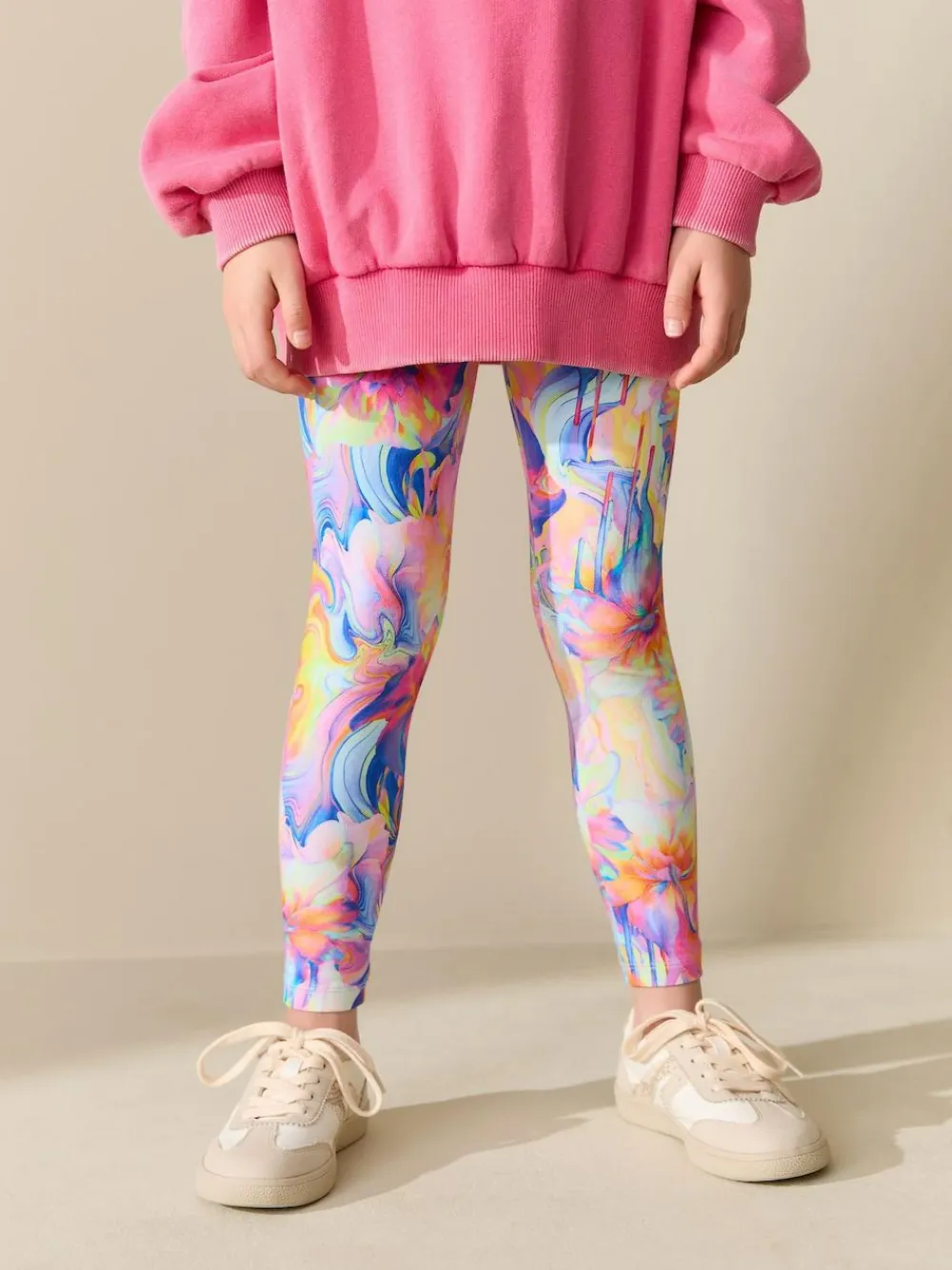 Next Orange/Blue Floral Leggings (3-16yrs)^ Pants & Leggings|Pants & Leggings