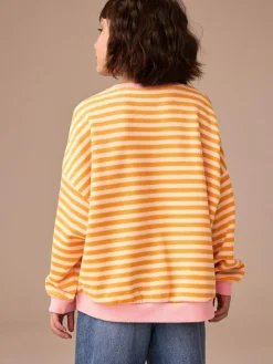 Next Orange/Pink Oversized Cosy Rib Sweatshirt (9mths-16yrs)^ Sweatshirts & Hoodies