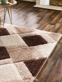 Origin Rugs 3D GEO Shaggy Runner Beige