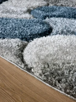 Origin Rugs 3D Scallop Shaggy Rug Navy