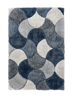 Origin Rugs 3D Scallop Shaggy Rug Navy