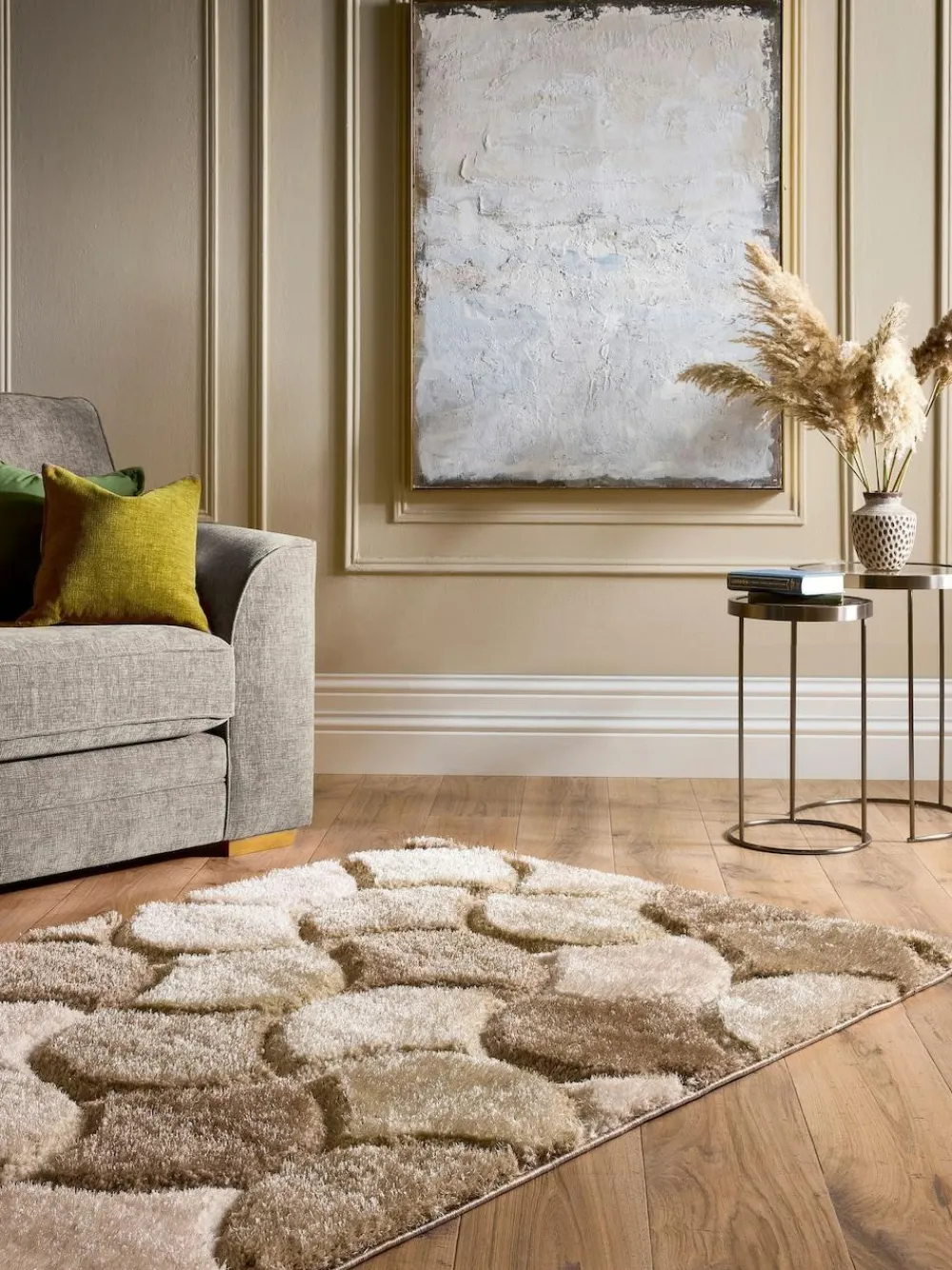 Sale Origin Rugs 3D Scallop Shaggy Rug Neutral