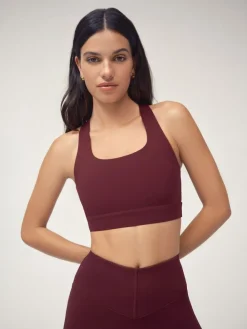 Hot OSIA Cross Back Bra Top Cherry Red