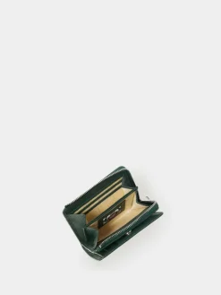 Osprey London Green The Core Medium Leather Zip Matinee Purse^Women Purses