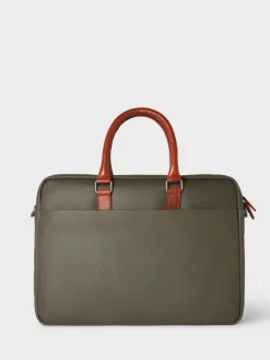 Discount Osprey London Waxed Canvas & Glazed Calf Leather Grantham Laptop Bag Green