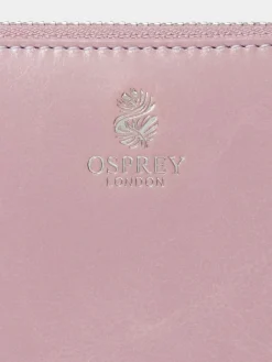 Osprey London The Wentworth Large Leather Zip Around Purse Purple