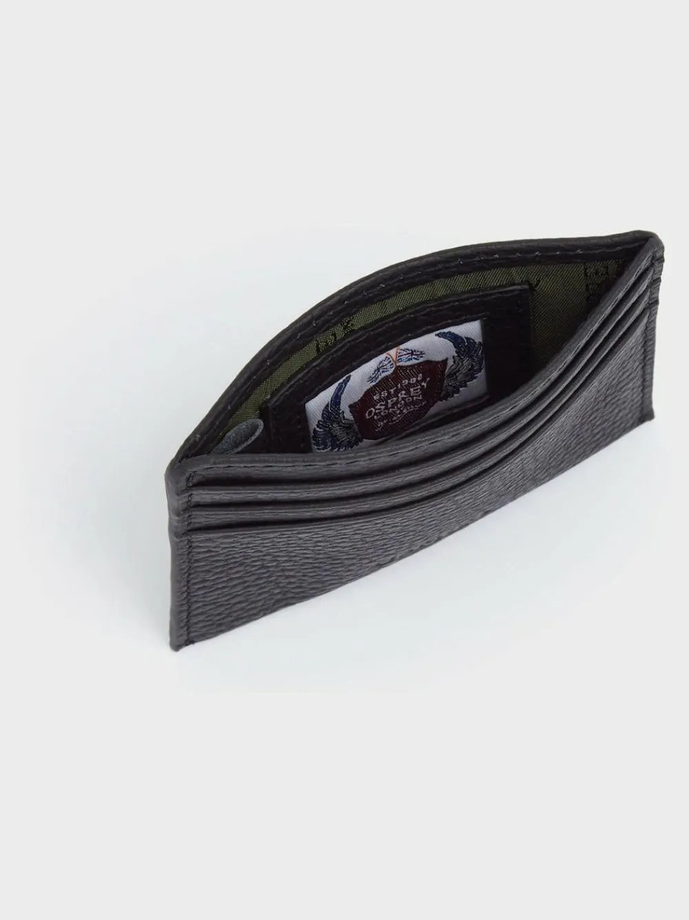 Osprey London The Forest Leather Black Card Holder^ Wallets