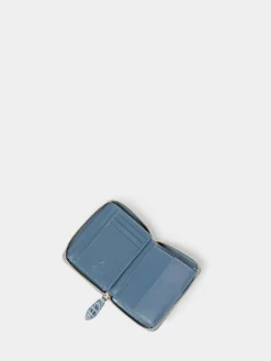 Online Osprey London Wentworth Italian Leather Medium Zip Purse Light Blue