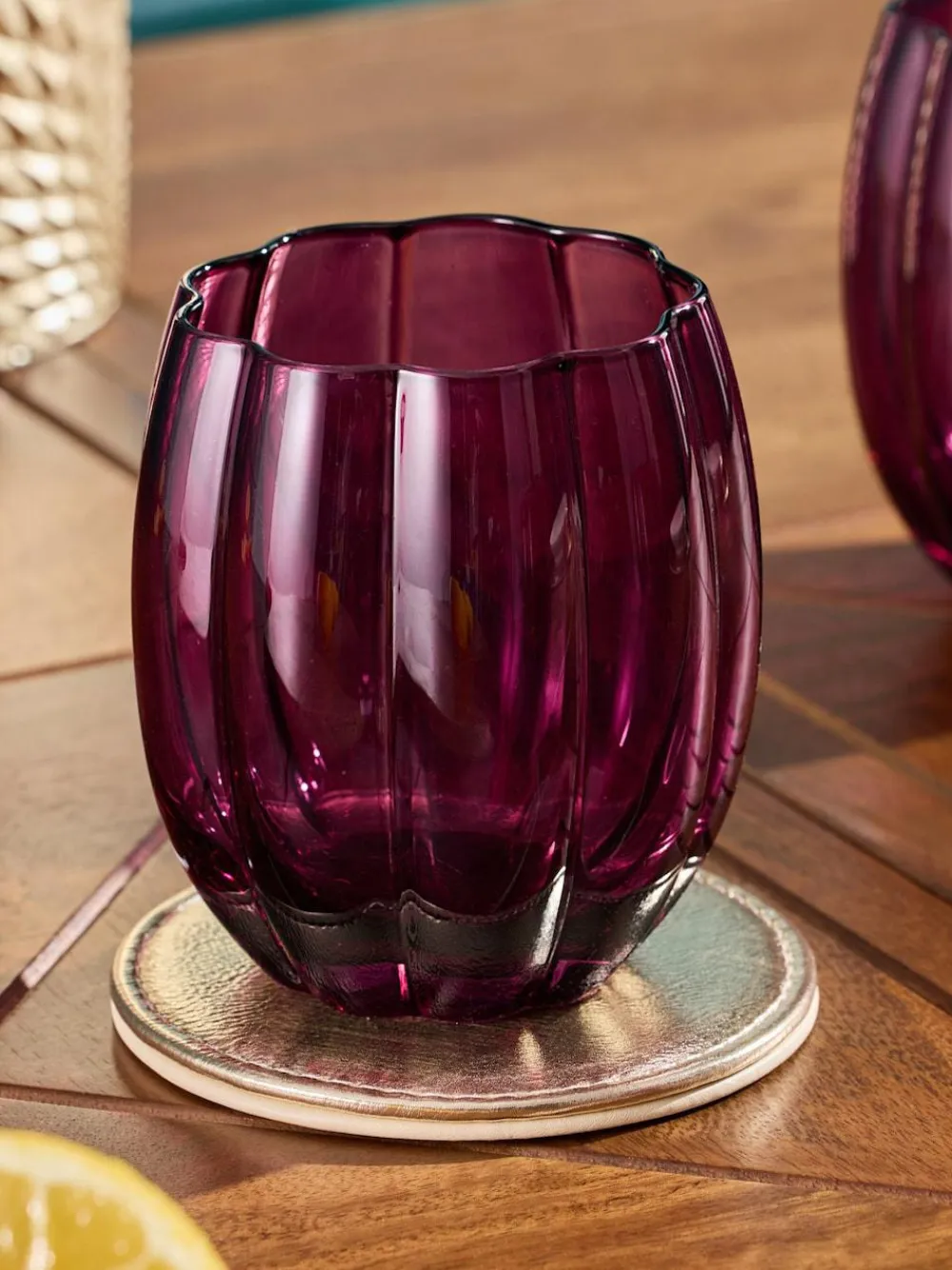 Discount Next Ottilie Set of 4 Short Tumbler Glasses Burgundy Red