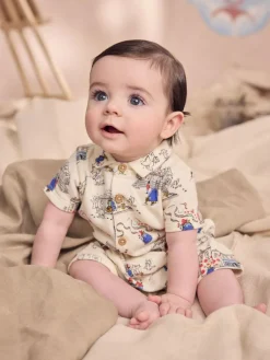 Hot Next 100% Cotton Cath Kidston Romper Paddington Bear Collared Baby