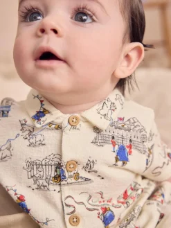 Hot Next 100% Cotton Cath Kidston Romper Paddington Bear Collared Baby