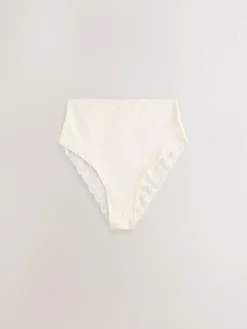 Next Paisley High Rise High Leg Cotton Lace Knickers 4 Pack^Women Panties