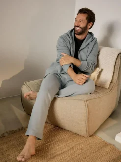 Next Pale Grey Brushback Heavyweight Open Joggers^ Loungewear|Joggers