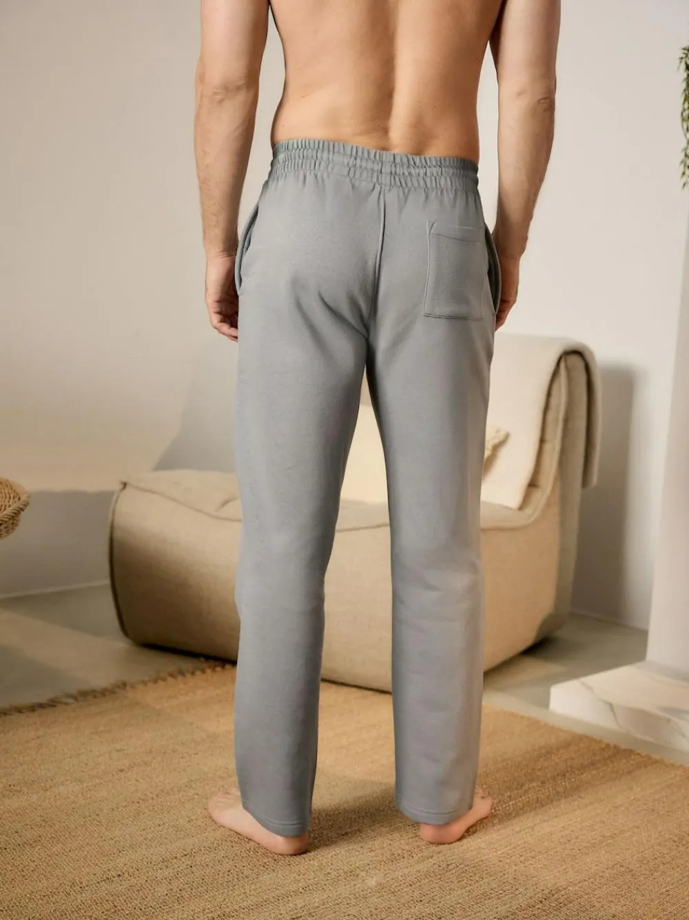 Next Pale Grey Brushback Heavyweight Open Joggers^ Loungewear|Joggers