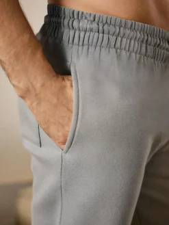 Next Pale Grey Brushback Heavyweight Open Joggers^ Loungewear|Joggers