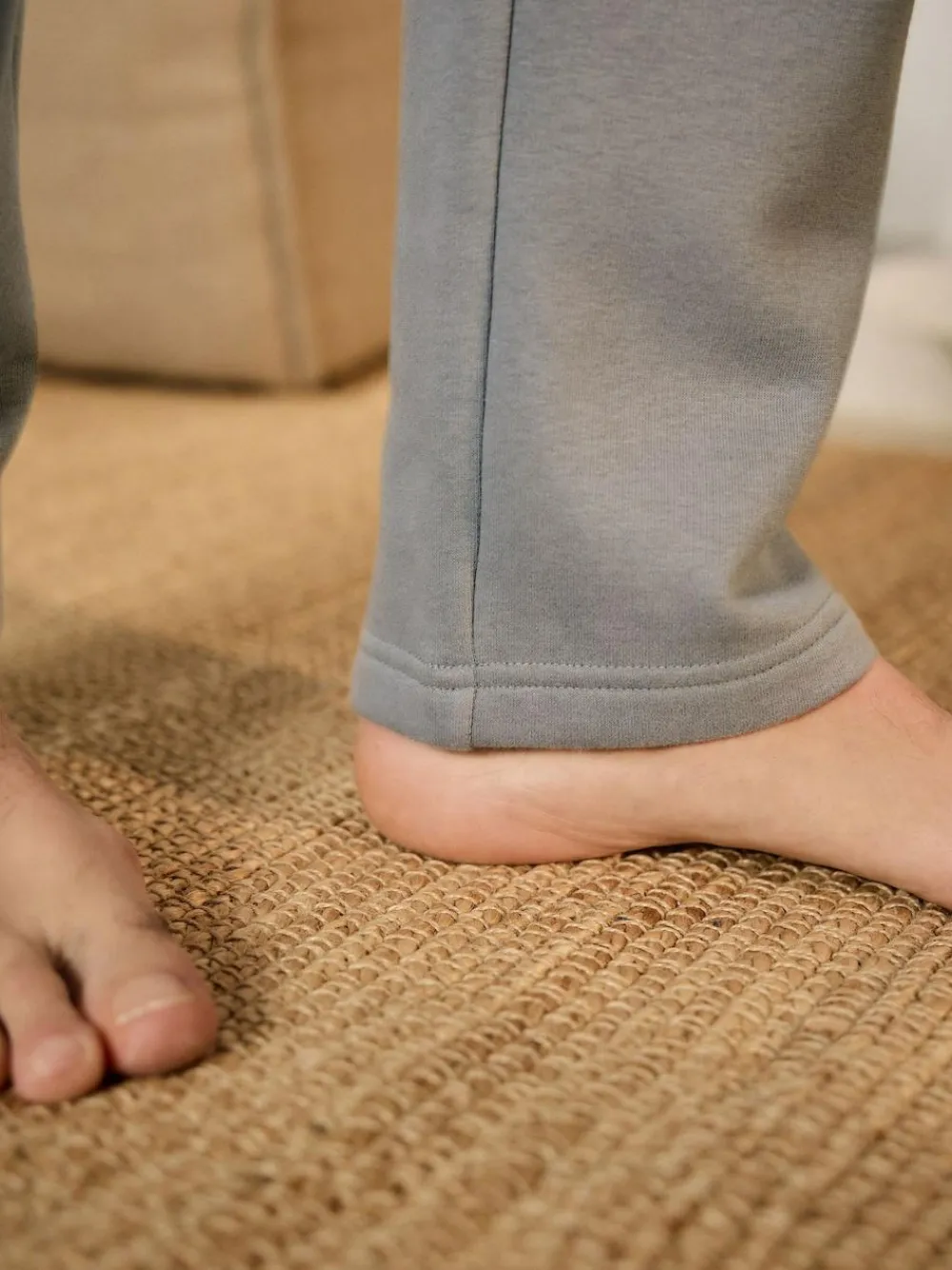 Next Pale Grey Brushback Heavyweight Open Joggers^ Loungewear|Joggers