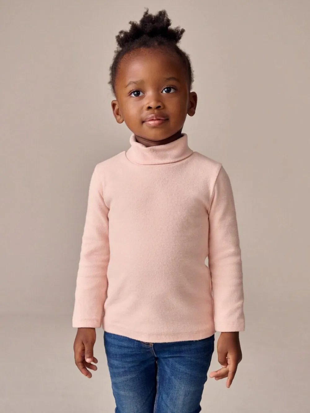 Clearance Next Pale Pink Long Sleeve Roll Neck Top (3mths-7yrs)
