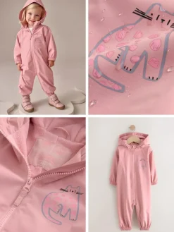 Next Pale Pink Waterproof Printed Puddlesuit (3mths-7yrs)^ Coats, Jackets & Pramsuits|Coats, Jackets & Pramsuits