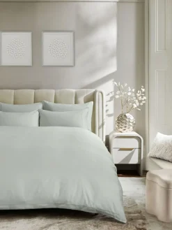Next Pale Sage Green Collection Luxe 300 Thread Count 100% Cotton Sateen Satin Stitch Luxury Duvet Cover And Pillowcase Set^ Bedsets & Duvet Covers