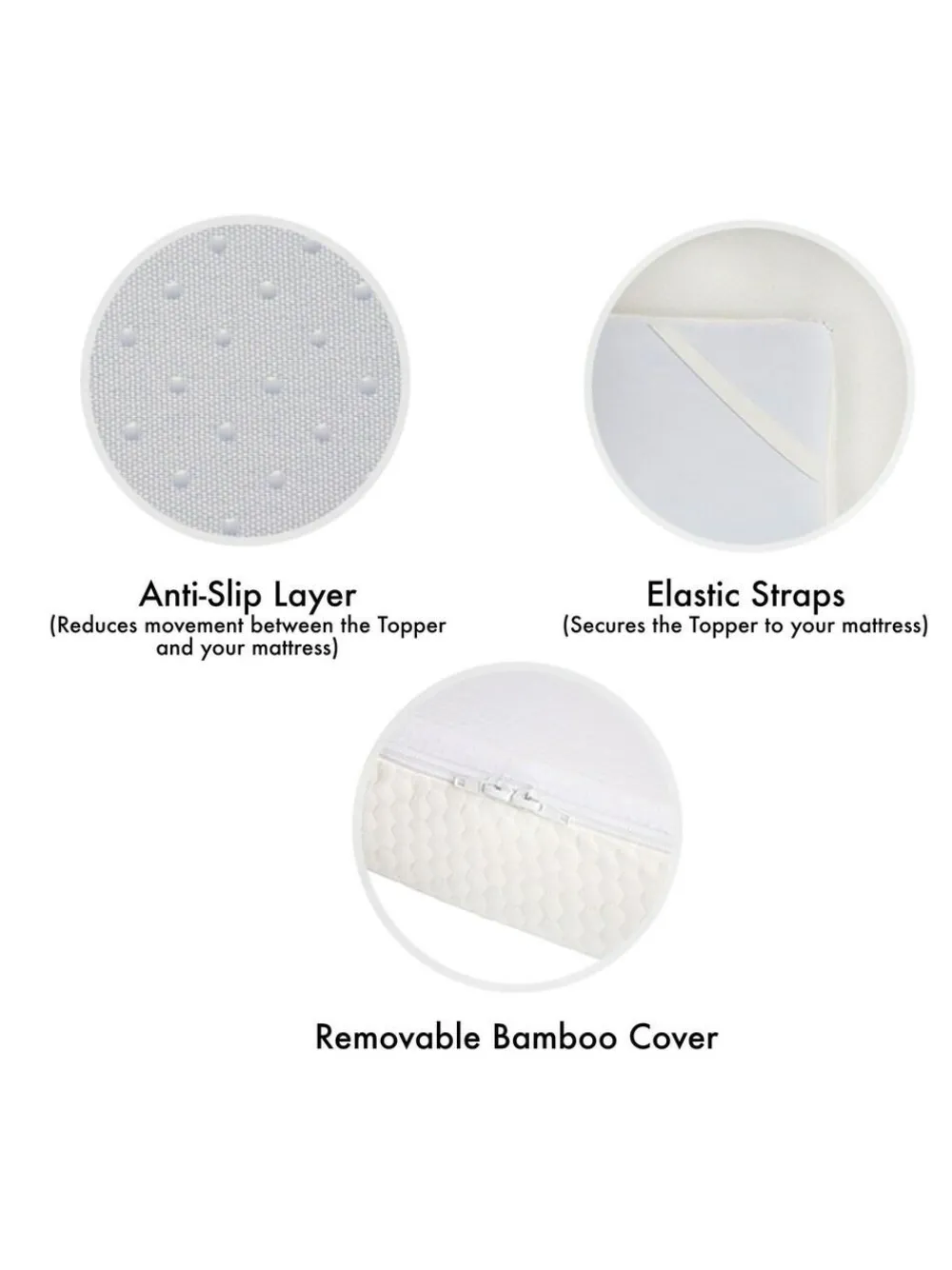 Panda London White Viscose Mattress Topper^ Duvets & Pillows