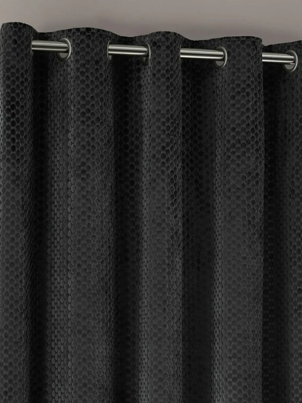 Paoletti Neptune Cut-Velvet Eyelet Curtains^ Curtains & Blinds