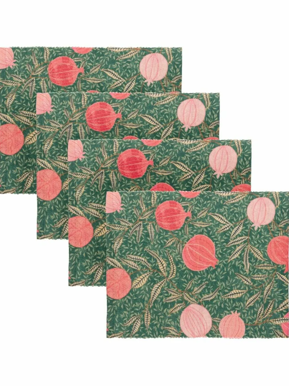 Outlet Paoletti Set of 4 Green Pomegranate Table Placemats
