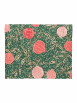 Outlet Paoletti Set of 4 Green Pomegranate Table Placemats