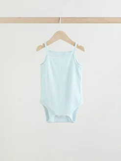Next Pastel 5 Pack Vest Pointelle Baby Bodysuits^BOY Unisex|Bodysuits & Vests