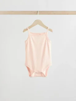 Next Pastel 5 Pack Vest Pointelle Baby Bodysuits^BOY Unisex|Bodysuits & Vests