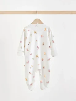 Next Pastel Character 5 Pack Baby Sleepsuits (0-2yrs)^ Nightwear
