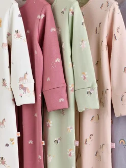 Next Pastel Character 5 Pack Baby Sleepsuits (0-2yrs)^ Nightwear