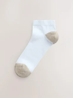 Next Heel and Toe Detail White Trainer Socks 4 Pack Pastel
