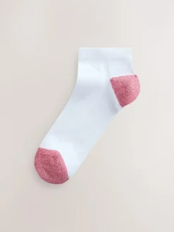 Next Heel and Toe Detail White Trainer Socks 4 Pack Pastel