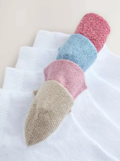 Next Heel and Toe Detail White Trainer Socks 4 Pack Pastel