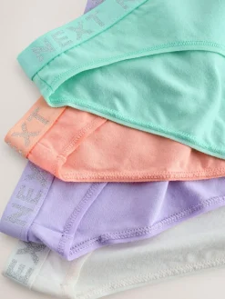 Discount Next Pastel High Leg Cotton Logo Knickers 4 Pack