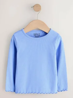 Next Pastel Rainbow Long Sleeve Rib Tops 5 Pack (3mths-7yrs)^ Baby Girls|Tops