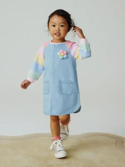 Next Raglan Denim Dress (3mths-8yrs)^ Baby Girls|Newborn Clothing