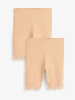 Outlet Next Cotton Blend Anti-Chafe Shorts 2 Pack Pastel Rose Nude