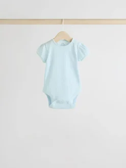 Next Pastels 5 Pack Short Sleeve Pointelle Baby Bodysuits