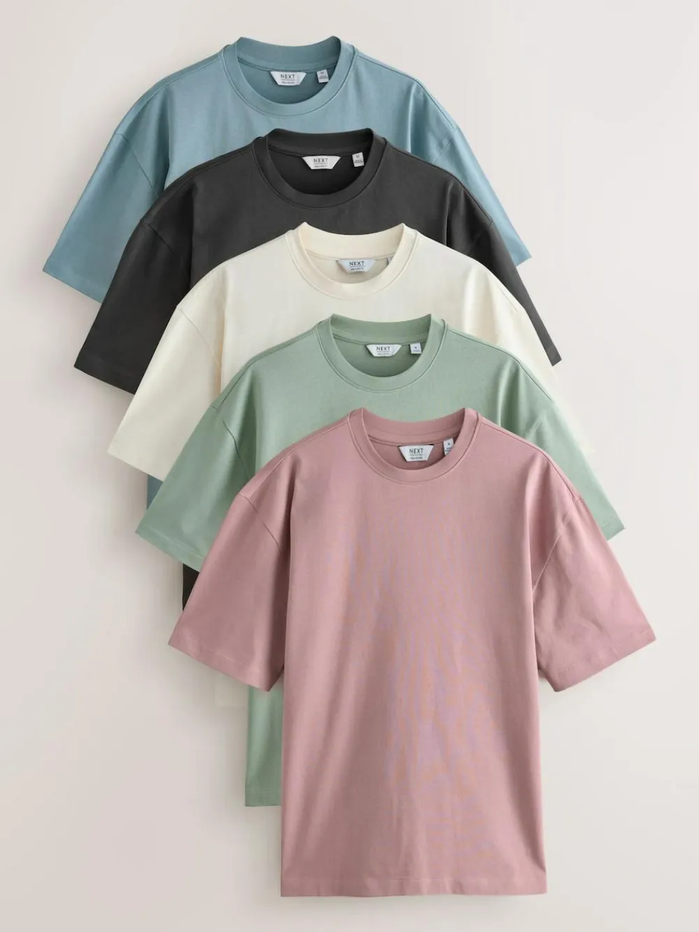 Next Relaxed Fit Heavyweight T-Shirts 5 Pack^ Nightwear|Tops & T-Shirts