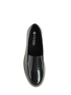 Pavers Black Ladies Slip-On Shoes^Women Flats