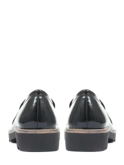 Pavers Black Patent Ladies Loafers^Women Flats