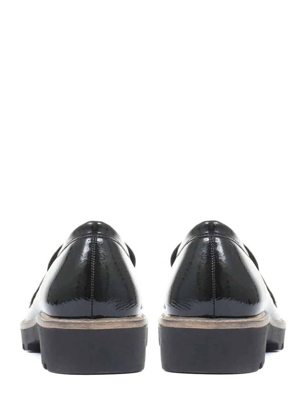 Pavers Black Patent Ladies Loafers^Women Flats