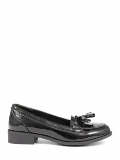 Pavers Black Smart Patent Loafers^Women Flats