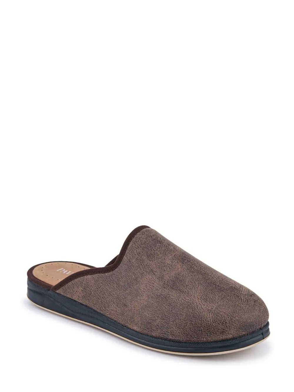Pavers Wide Fit Supportive Mule Slippers Brown