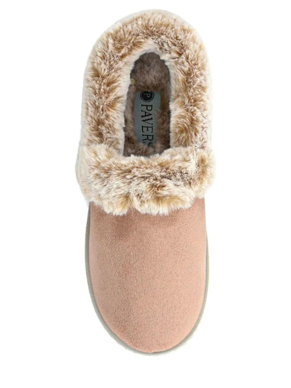 New Pavers Warm Lined Memory Foam Slippers Cream