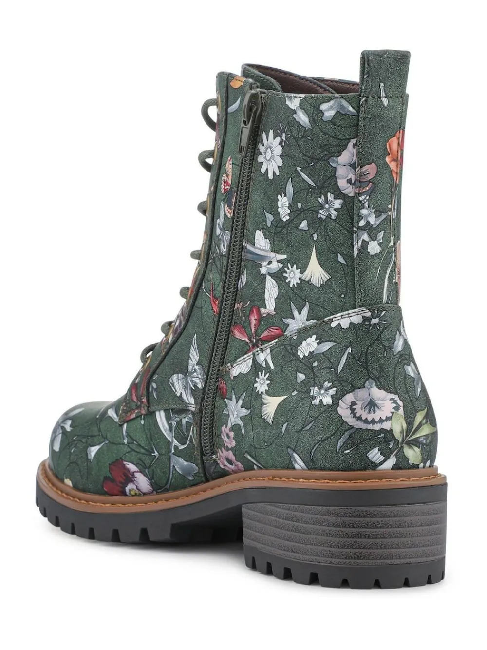 Clearance Pavers Wide Fit Lace-Up Ankle Boots Green